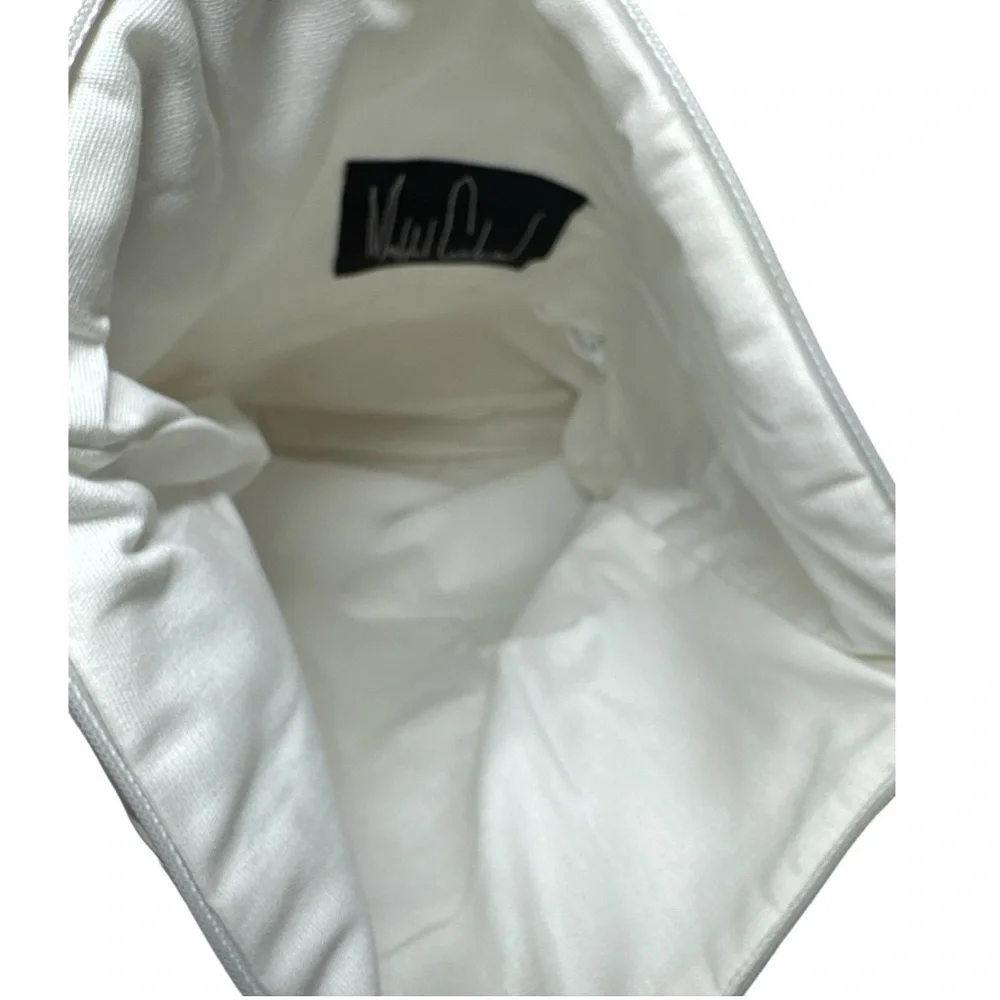 Mangled Courtesan by April Johnston Quilted White Fold-Over Clutch NWT